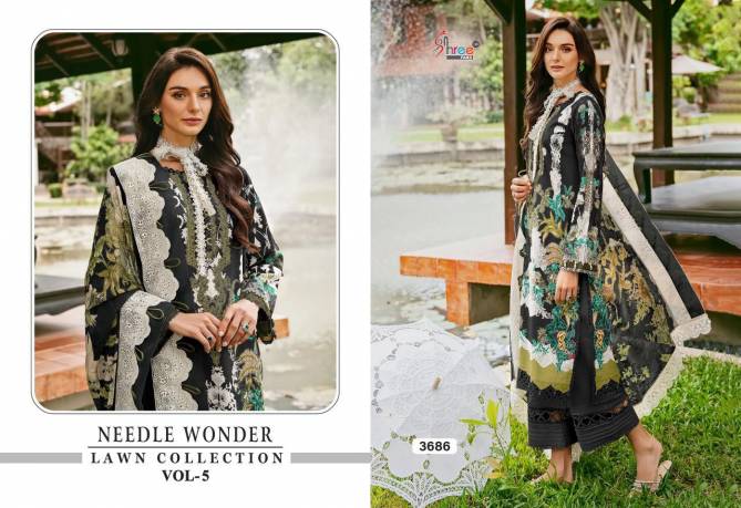 Needle Wonder Lawn Collection Vol 5 By Shree Cotton Pakistani Suits Wholesale Online
